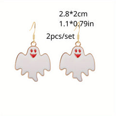 Funny Halloween Ghost Pumpkin Bat Earrings