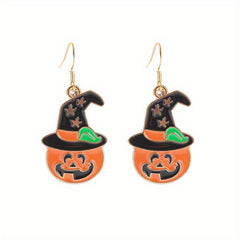 Funny Halloween Ghost Pumpkin Bat Earrings