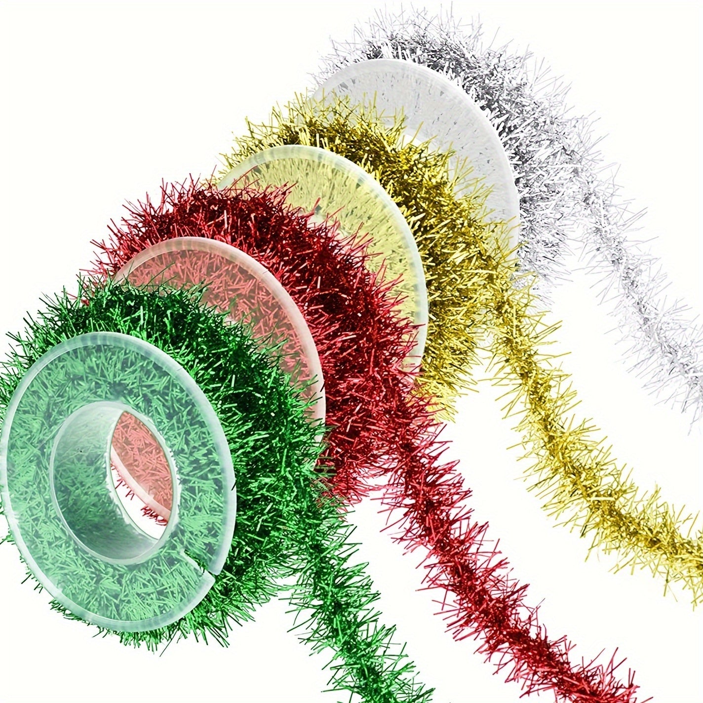 3 Yard Christmas Tinsel Ribbon Metallic Garland Glitter