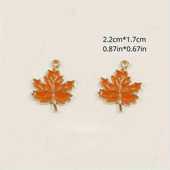 Thanksgiving Fall Pendant Turkey Pumpkin Maple Leaf Key Chain Necklace