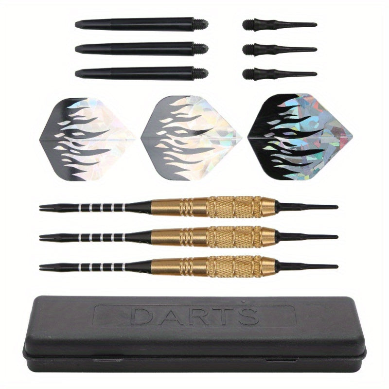 3pc Pure Copper Dart Set with Plastic Head - 3 Shafts, 3 Wings