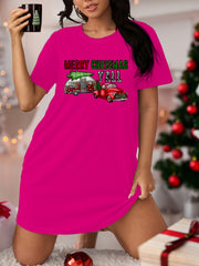 Christmas Casual Loungewear Dress Women's Plus Christmas Graphic