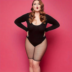 High Waisted Fishnet Biker Shorts