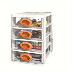 Transparent Stackable Divided Drawer Storage Box Office Desktop Shelf