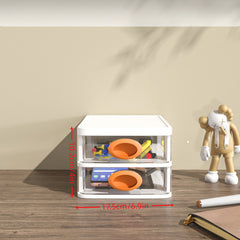 Transparent Stackable Divided Drawer Storage Box Office Desktop Shelf