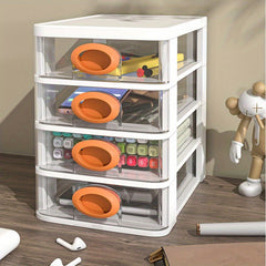 Transparent Stackable Divided Drawer Storage Box Office Desktop Shelf