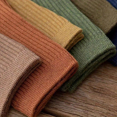 5pairs Men's Crew Socks Breathable Solid Socks
