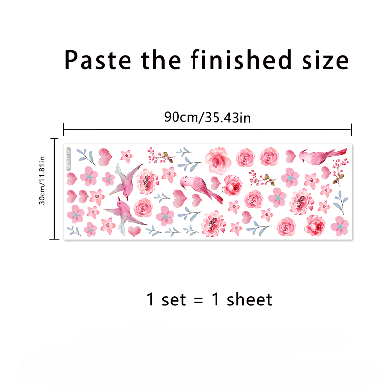 Flowers & Birds Wall Stickers - Adhesive Decor for Walls & Glass