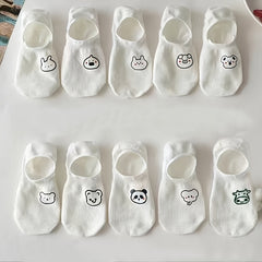 10 Pairs Cartoon Print Short Socks Soft & Lightweight Ankle Socks