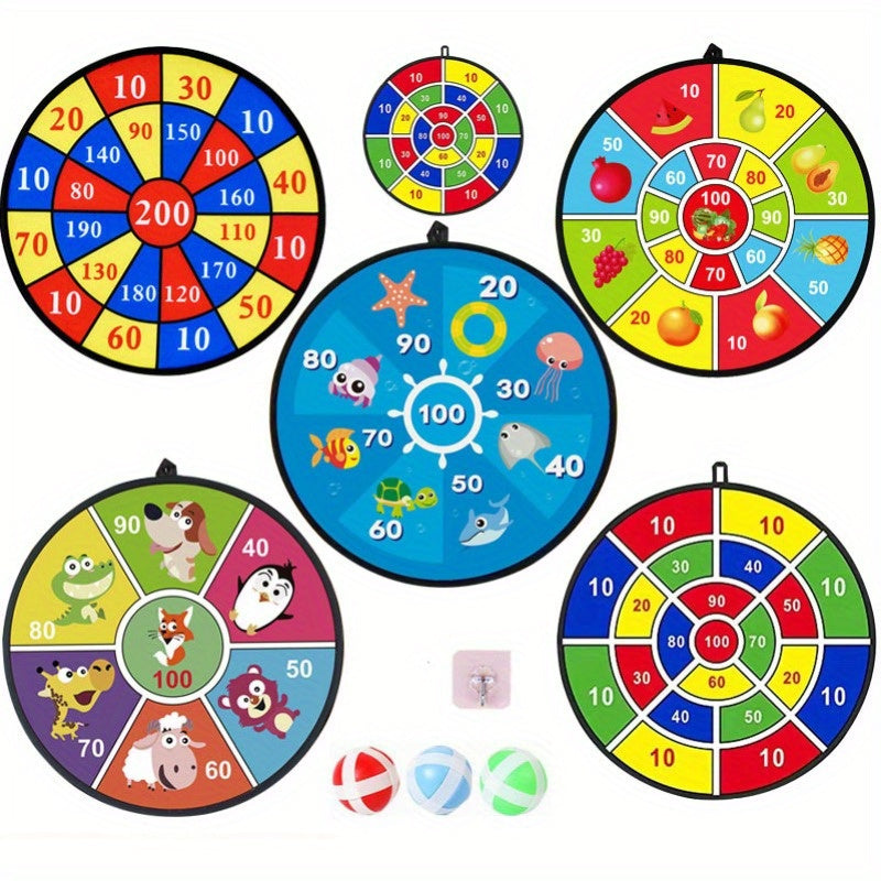 Sticky Ball Dart Board Game Set Indoor Outdoor Toy Darts