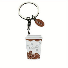 Coffee Cup Shaped Keychain Bag Pendant Birthday Gift