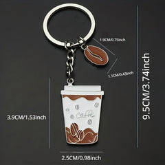 Coffee Cup Shaped Keychain Bag Pendant Birthday Gift