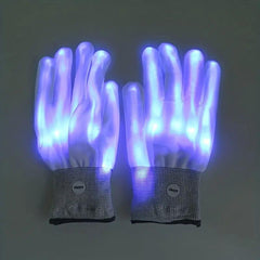 2pcs Glittering LED Changing Gloves Stage Cheering Halloween Gift Gloves