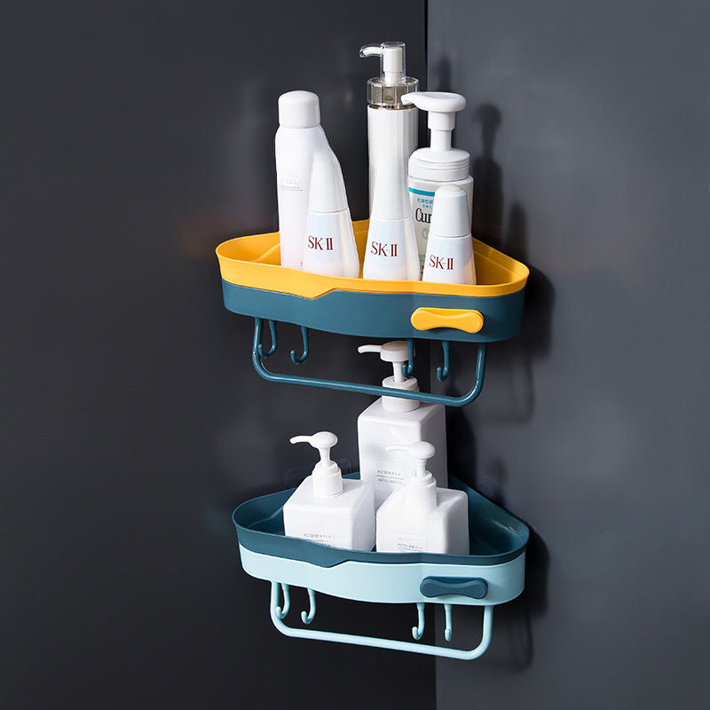 Corner Bathroom Shower Shelf Wall Mounted No Drilling Storage Shelves Triangle