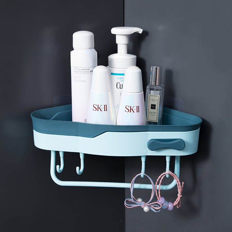 Corner Bathroom Shower Shelf Wall Mounted No Drilling Storage Shelves Triangle