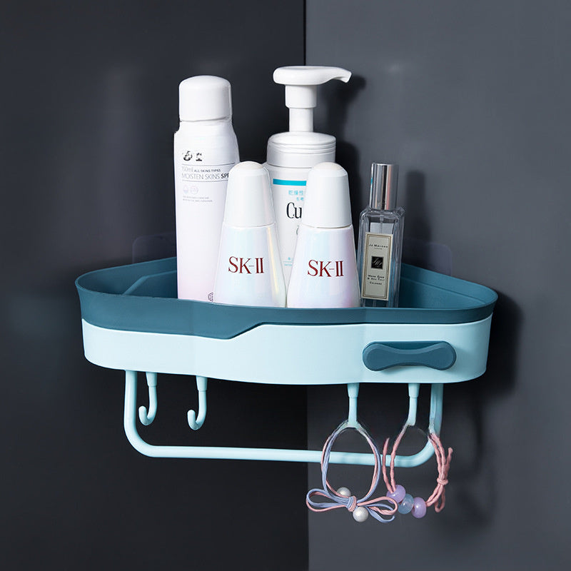 Corner Bathroom Shower Shelf Wall Mounted No Drilling Storage Shelves Triangle