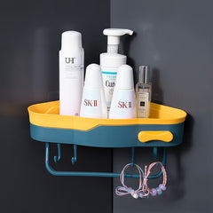 Corner Bathroom Shower Shelf Wall Mounted No Drilling Storage Shelves Triangle