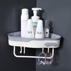 Corner Bathroom Shower Shelf Wall Mounted No Drilling Storage Shelves Triangle