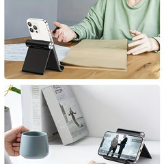 Adjustable Cell Phone Stand for Desk, Foldable Desktop Dock