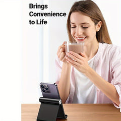 Adjustable Cell Phone Stand for Desk, Foldable Desktop Dock