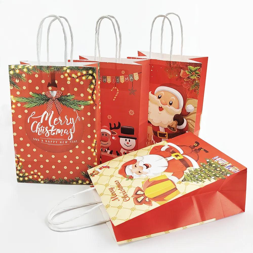 Christmas Gift Bags Santa Elk Bell Xmas Packaging Kids Candy Gift