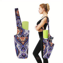 Printed Yoga Mat Storage Bag with Drawstring