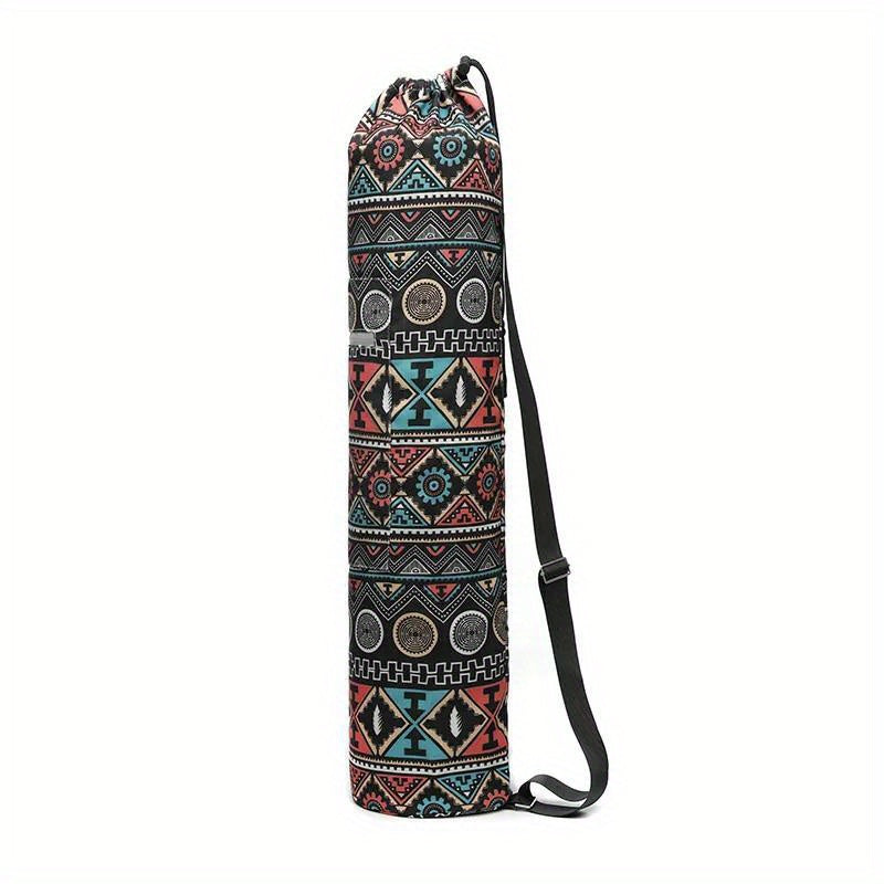 Printed Yoga Mat Storage Bag with Drawstring
