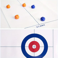 Tabletop Curling Game Fun Shuffleboard Pucks & Rollers Holiday Gift