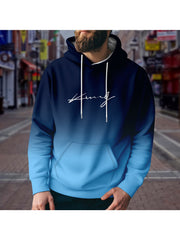 Gradient Print Hoodies For Men Graphic Hoodie Comfy Loose Hooded Pullover