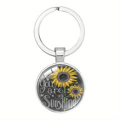 Sunflower Keychain Charm Accessory Gift for Men Women