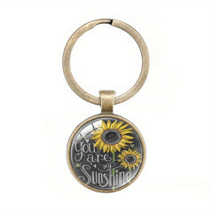 Sunflower Keychain Charm Accessory Gift for Men Women