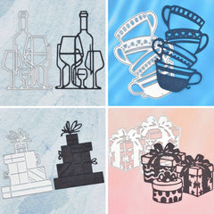 1pc Coffee Cups Wine Bottle Metal Cutting Dies DIY Scrapbooking Album