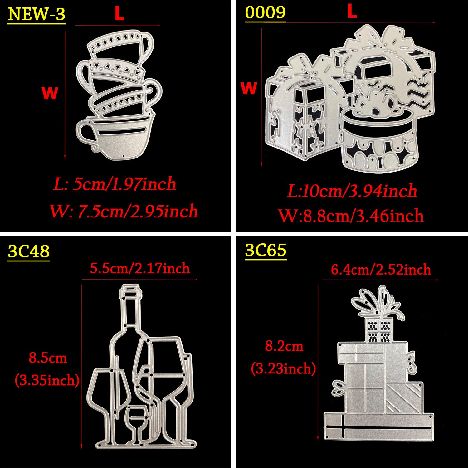 1pc Coffee Cups Wine Bottle Metal Cutting Dies DIY Scrapbooking Album