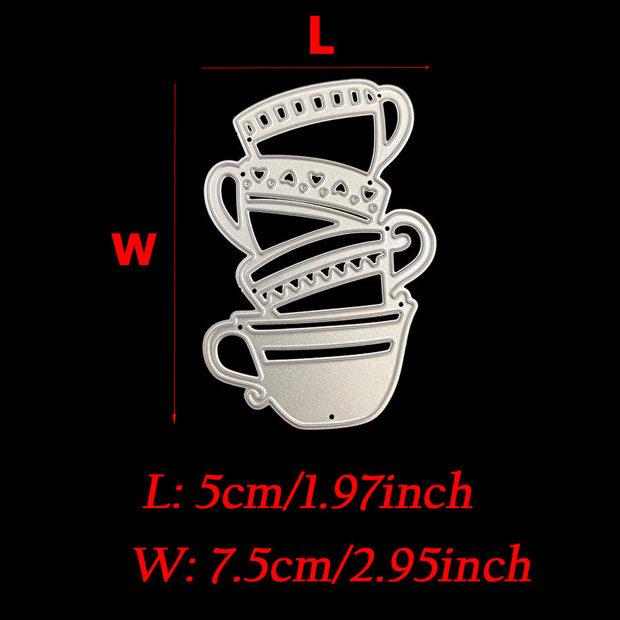 1pc Coffee Cups Wine Bottle Metal Cutting Dies DIY Scrapbooking Album