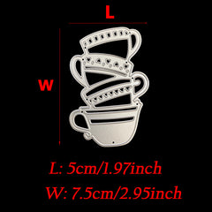 1pc Coffee Cups Wine Bottle Metal Cutting Dies DIY Scrapbooking Album