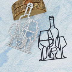 1pc Coffee Cups Wine Bottle Metal Cutting Dies DIY Scrapbooking Album