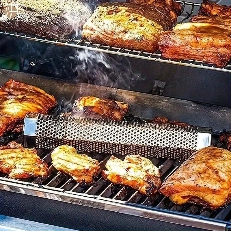 304 Stainless Steel Smoker Tube Fruit Wood Box BBQ Smoker Tube