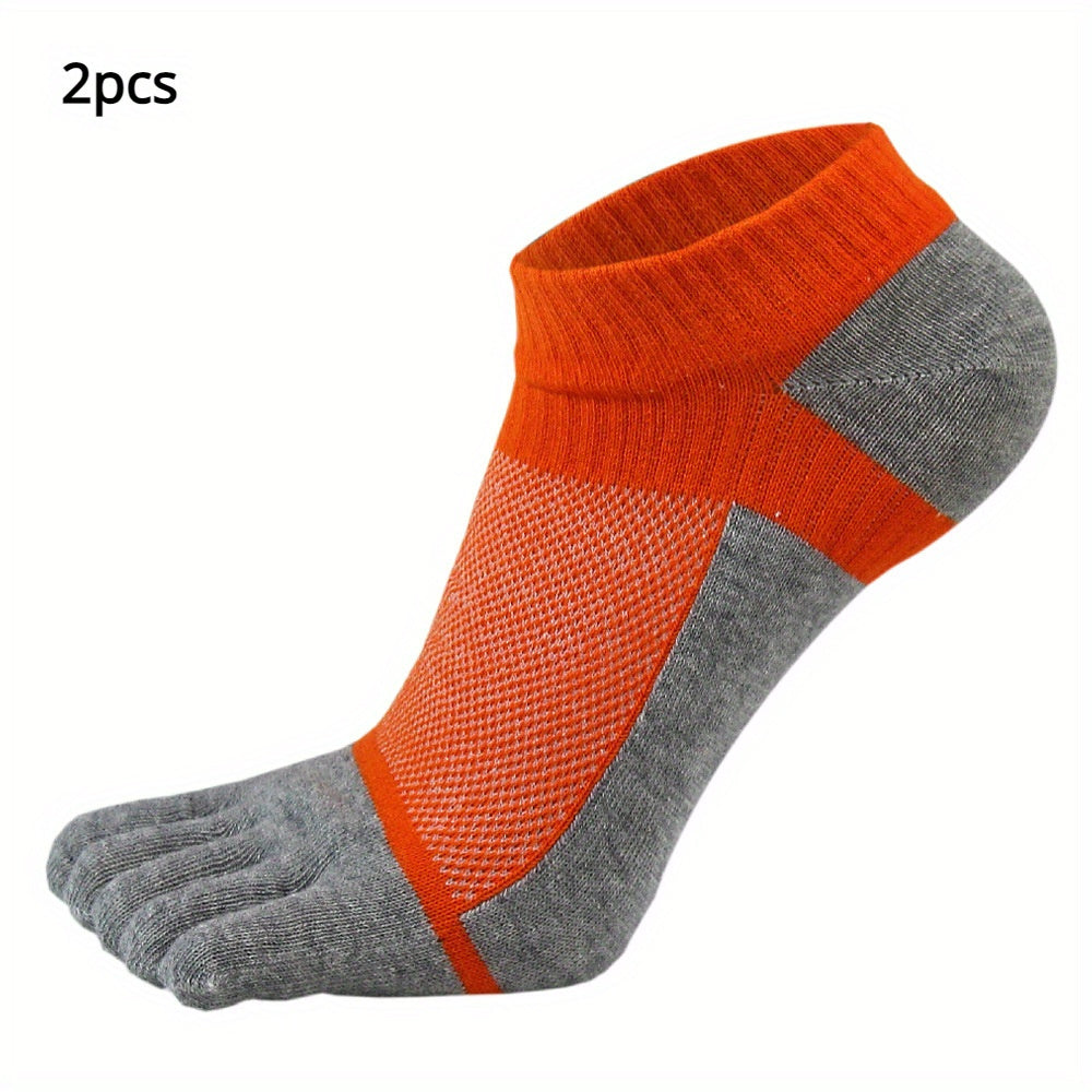 2pcs Five Toes Soft Socks Cotton Summer Thin Socks Sports Short Socks
