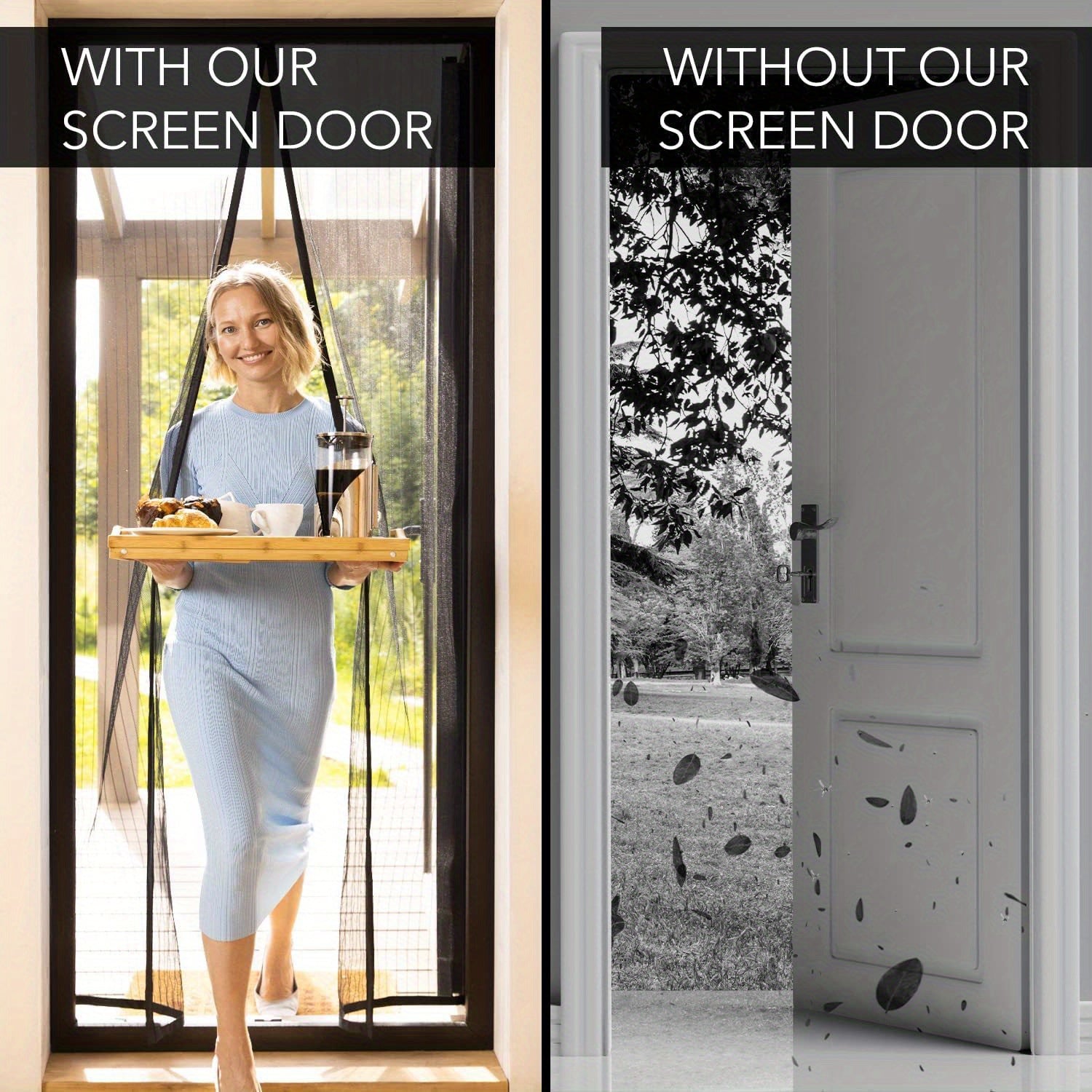 Heavy Duty Magnetic Screen Door With Pet Friendly Mesh