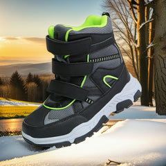 Boy's High Top Snow Boots Warm Fleece Cozy Non slip Ankle Boots
