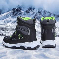 Boy's High Top Snow Boots Warm Fleece Cozy Non slip Ankle Boots