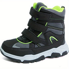 Boy's High Top Snow Boots Warm Fleece Cozy Non slip Ankle Boots