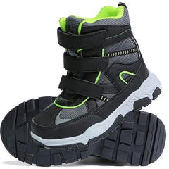 Boy's High Top Snow Boots Warm Fleece Cozy Non slip Ankle Boots