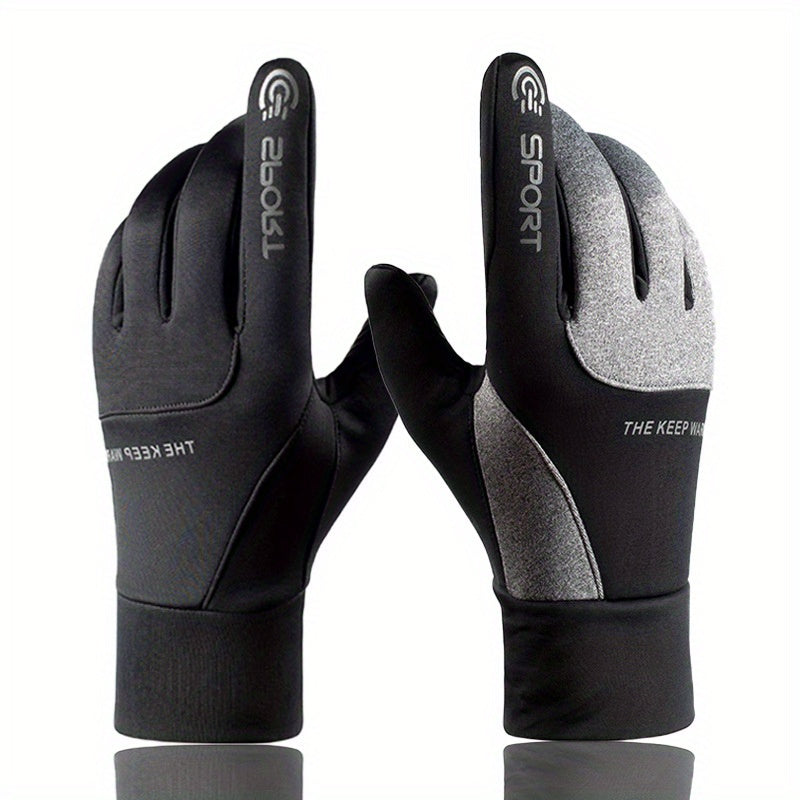 Winter Warm Gloves Velvet Thickened Windproof Waterproof Sports Gloves