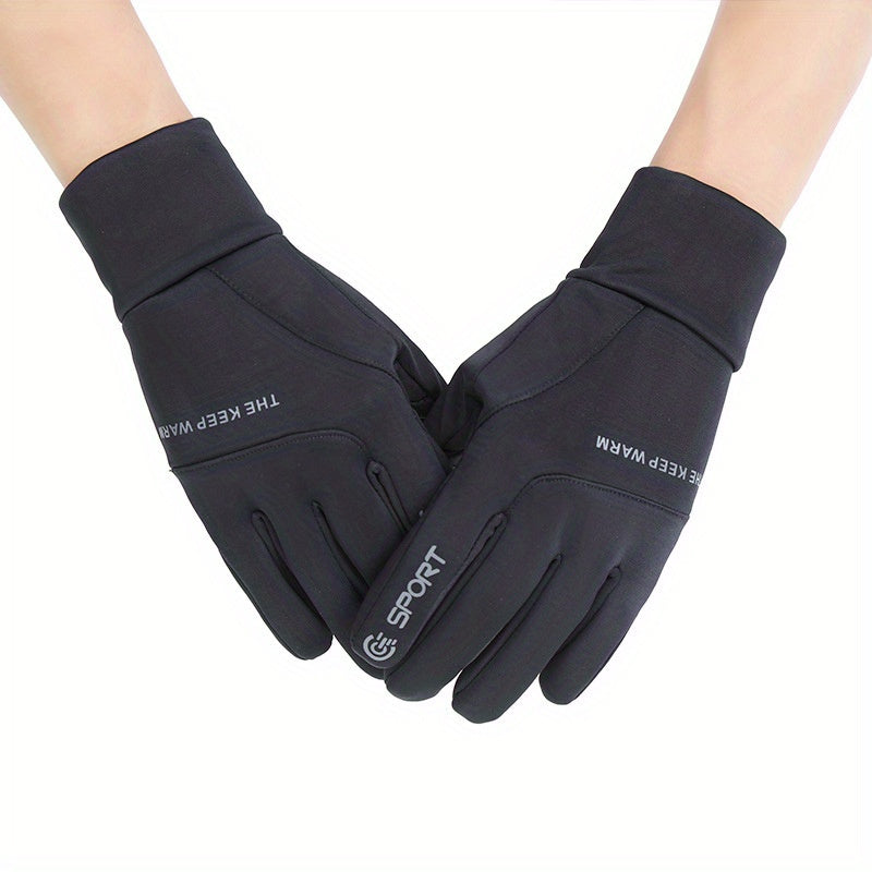 Winter Warm Gloves Velvet Thickened Windproof Waterproof Sports Gloves