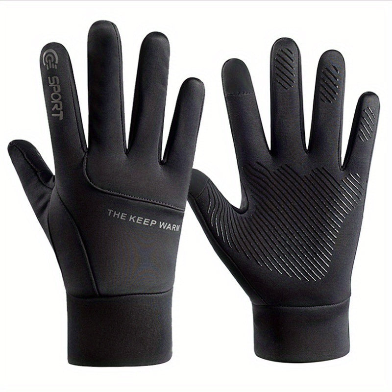 Winter Warm Gloves Velvet Thickened Windproof Waterproof Sports Gloves