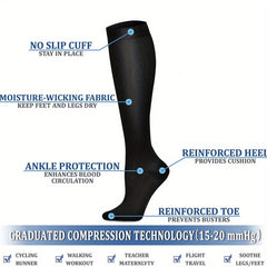 Anti Slip Compression Socks Over The Calf Adults Sports Football Nurses Running