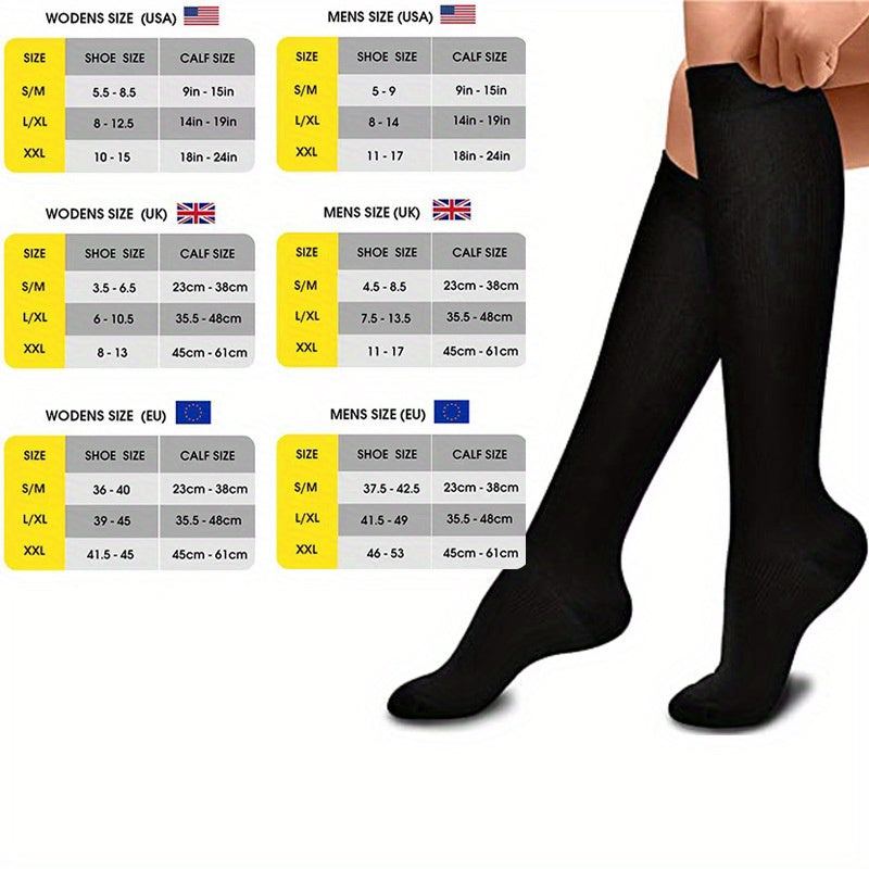 Anti Slip Compression Socks Over The Calf Adults Sports Football Nurses Running