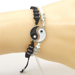 Yin Yang Beads Adjustable Bracelet Friendship Relationship Gift