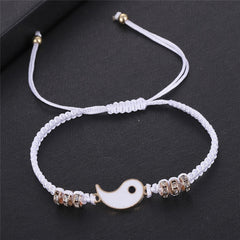Yin Yang Beads Adjustable Bracelet Friendship Relationship Gift